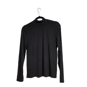 Frank and Oak Ribbed mockneck in black